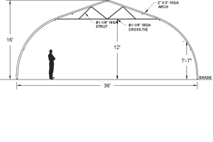 36' BW Shelter Gothic Arch